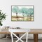 Summer Transition (Teal Trees) by Allison Pearce 23-in. W x 16-in. H. Canvas Wall Art Print Framed in Grey